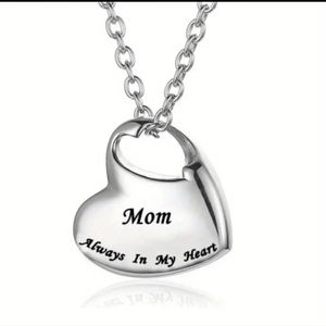 NEW MOM heart cremation urn necklace